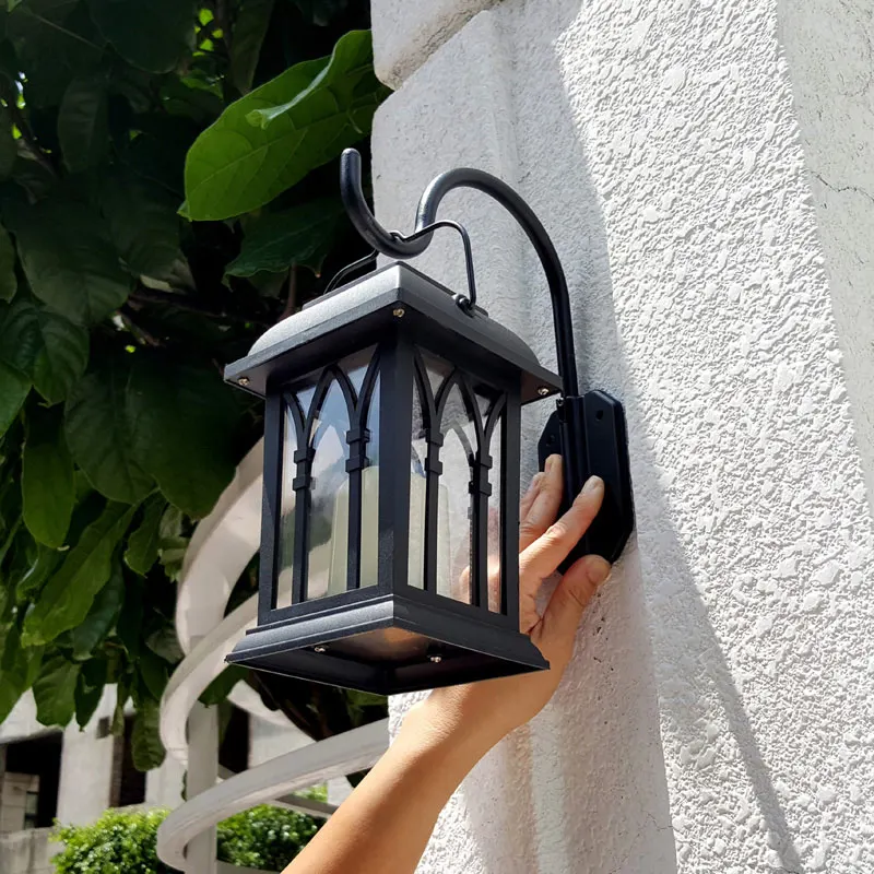 

Outdoor Solar Power LED Candle Light Yard Garden Decor Tree Palace Lantern Light Hanging Wall Lamp HVR88