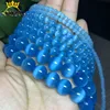 AAA perles œil de chat bleu manque, rondes et amples, lisses, pour la fabrication de bijoux, pierre opale Bracelet à bricoler soi-même 15 