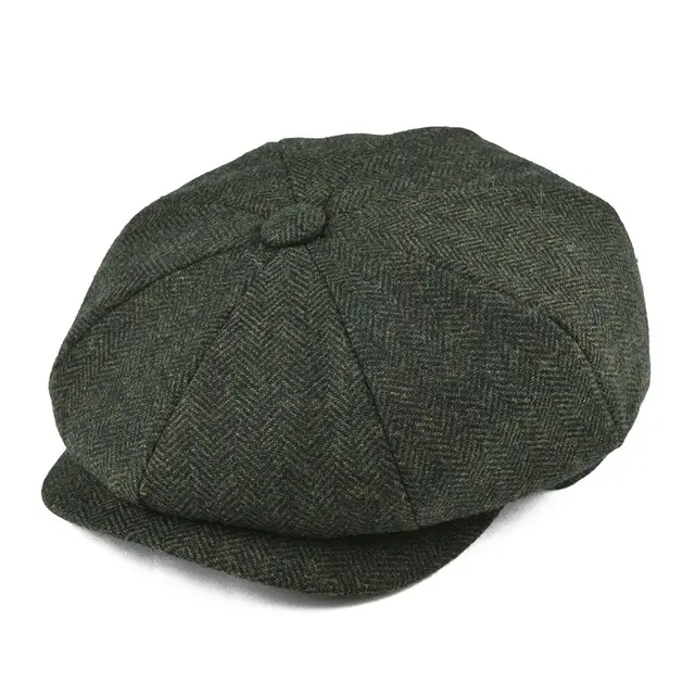 black flat cap hat