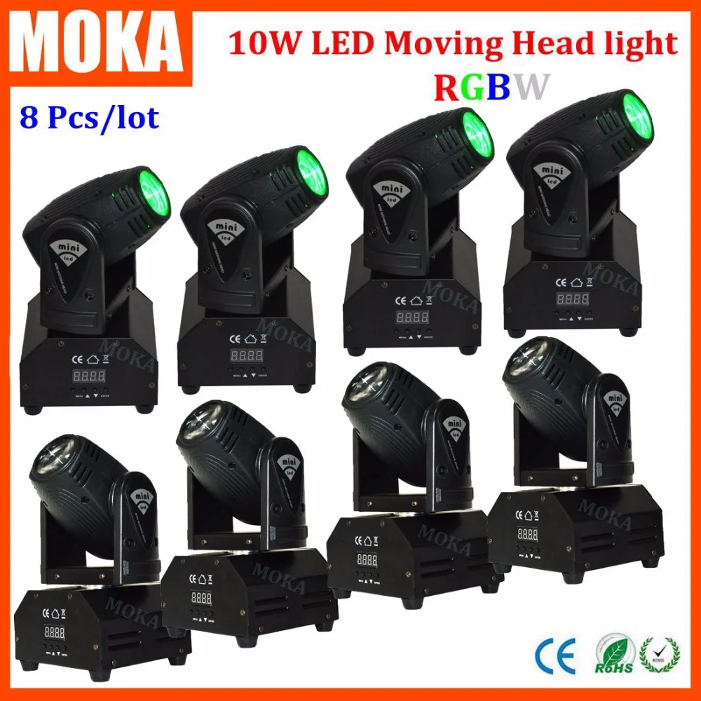 

8 Pcs/lot led 4IN1 mini washing led spot moving head light Mini Moving Head Light stage lights ktv bar disco light