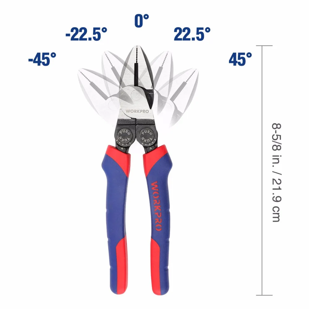 WORKPRO 8 дюймов Электрические плоскогубцы плоские плоскогубцы офсетная рукоятка пистолета Комбинации кабель Кусачки