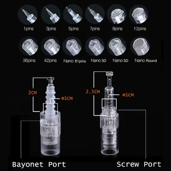 

30 pcs / lot MTS Needle for Electrical Pen 1/3/5/7/9/12/36/42 Pin Microneedle PMU Bayonet / Screw Cartridge, nano Tip Needles