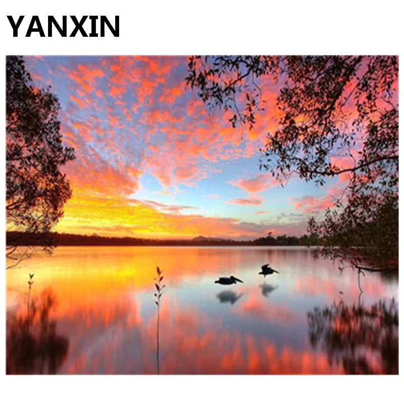 

YANXIN DIY Frame Painting By Numbers Oil Paint Wall Art Pictures Decor For Home Decoration