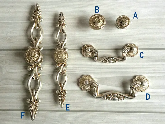 

Dre Sunflower Antique Silver Rustic Kitchen Cabinet Handles Knob Pull Vintage Style Decorative Hardware