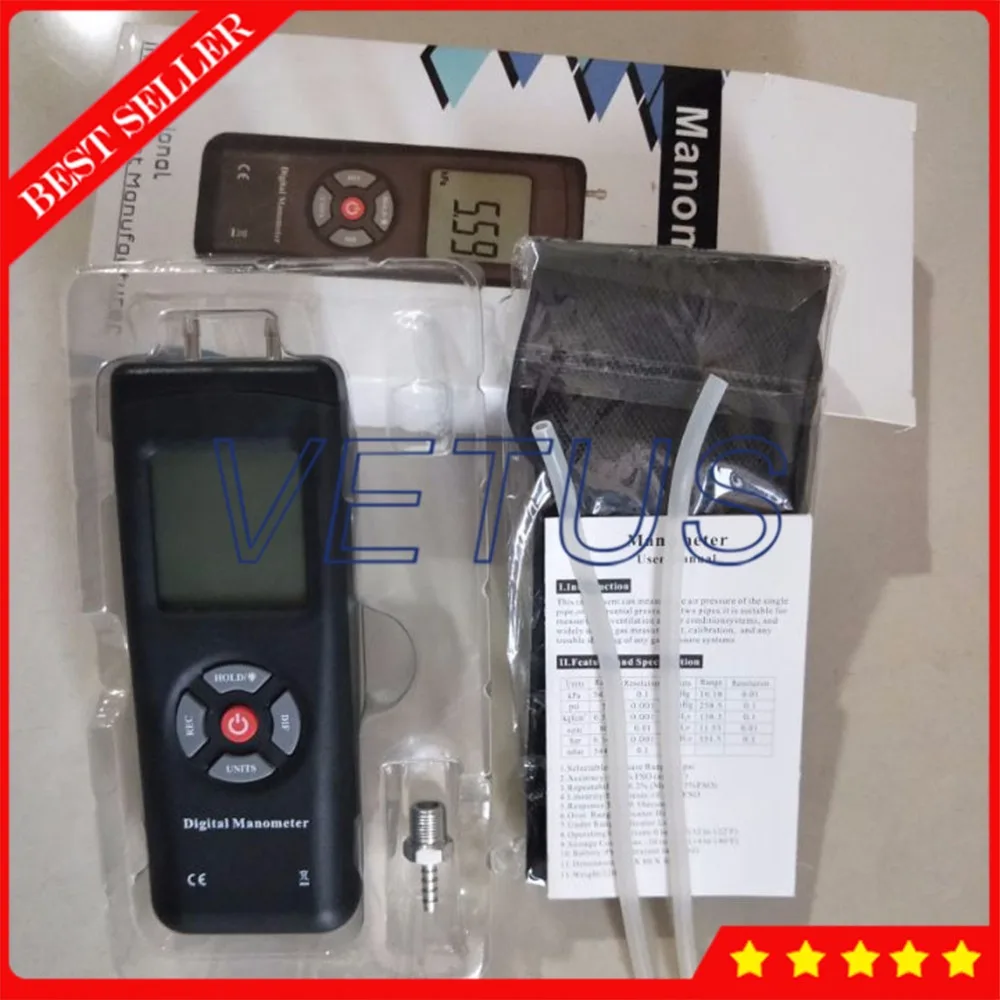 

TL-101 5psi LCD Digital Differential Pressure Gauge with 11 Measurement selectable units portable gas manometer tester meter