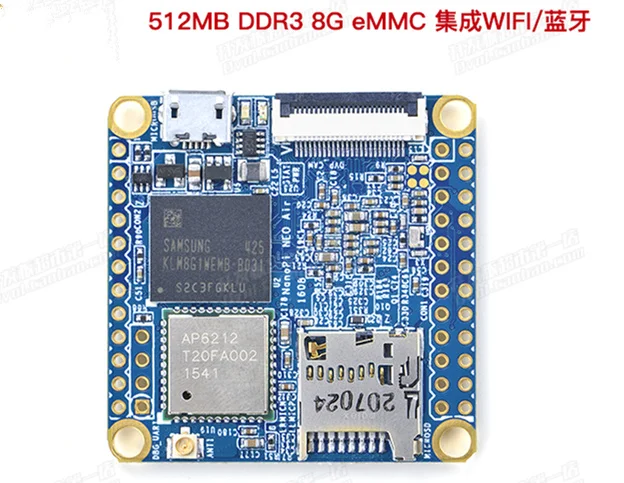 Малый для NanoPi NEO Air бортовой 512 Мб DDR3 8G eMMC Wifi/bluetooth Allwinner H3 макетная плата IoT демо RPI 2