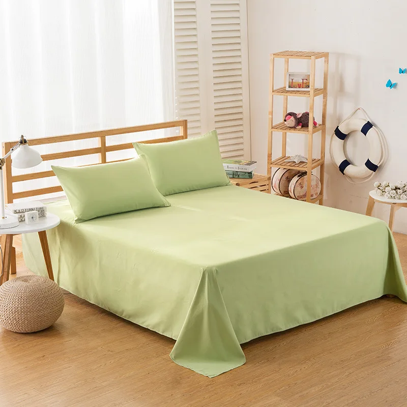 ropa de cama Solid color polyester cotton bed sheet hotel home 1.2 / 1.5 / 1.8 / 2 m bed factory wholesale can be customized