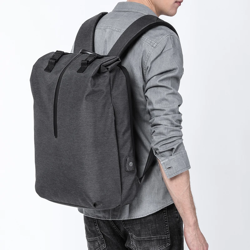 Ozuko hombre mochilas casual carga USB 15.6 pulgadas portátil mochila para adolescentes moda mochila estudiante masculino impermeable mochila