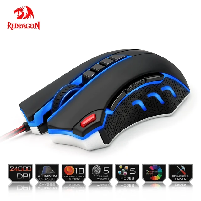 Best Price Redragon USB Gaming Mouse 24000 DPI 10 buttons ergonomic design for desktop computer accessories programmable mice gamer lol PC Best Price Redragon USB Gaming Mouse 24000 DPI 10 buttons ergonomic design for desktop computer accessories programmable mice gamer lol PC