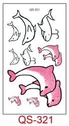 Водостойкие временные татуировки наклейки дельфин животные временная татуировка Геометрические Животные флэш-тату ручная задняя нога
