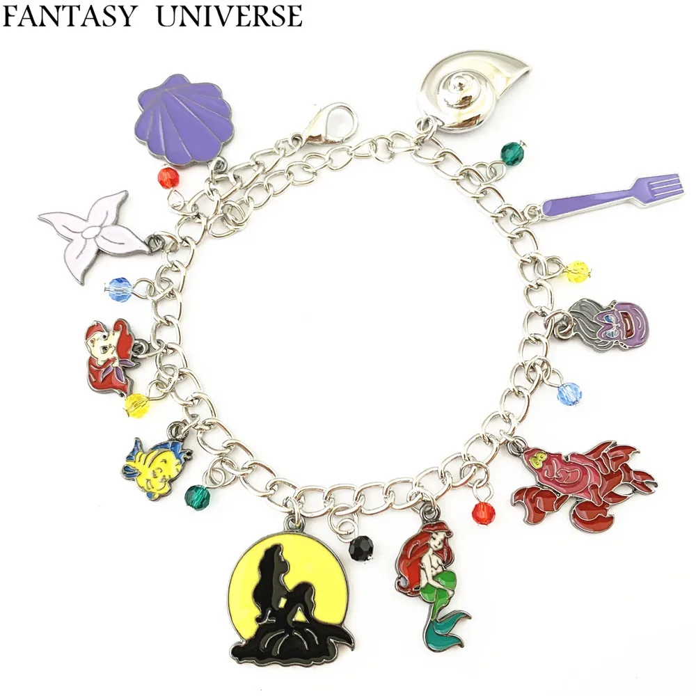 

FANTASY UNIVERSE Free shipping 20pc a lot The little mermaid charm bracelet JRHRSGZSL05