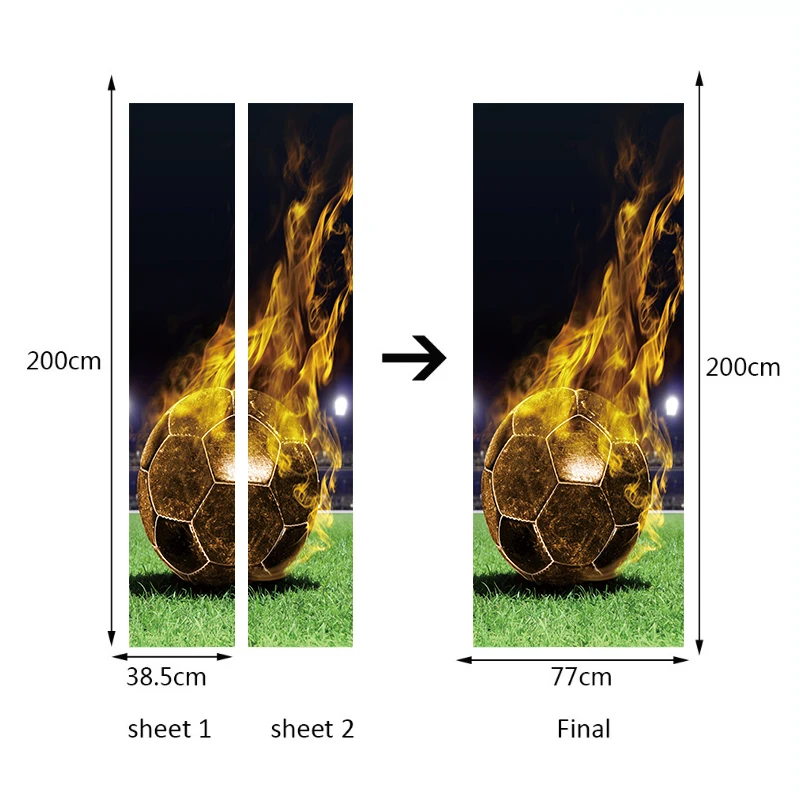 3d эффект Фреска Летающий Огонь Футбол детская комната футбол Funs художественная спортивная игра ПВХ плакат «сделай сам» Обои домашние
