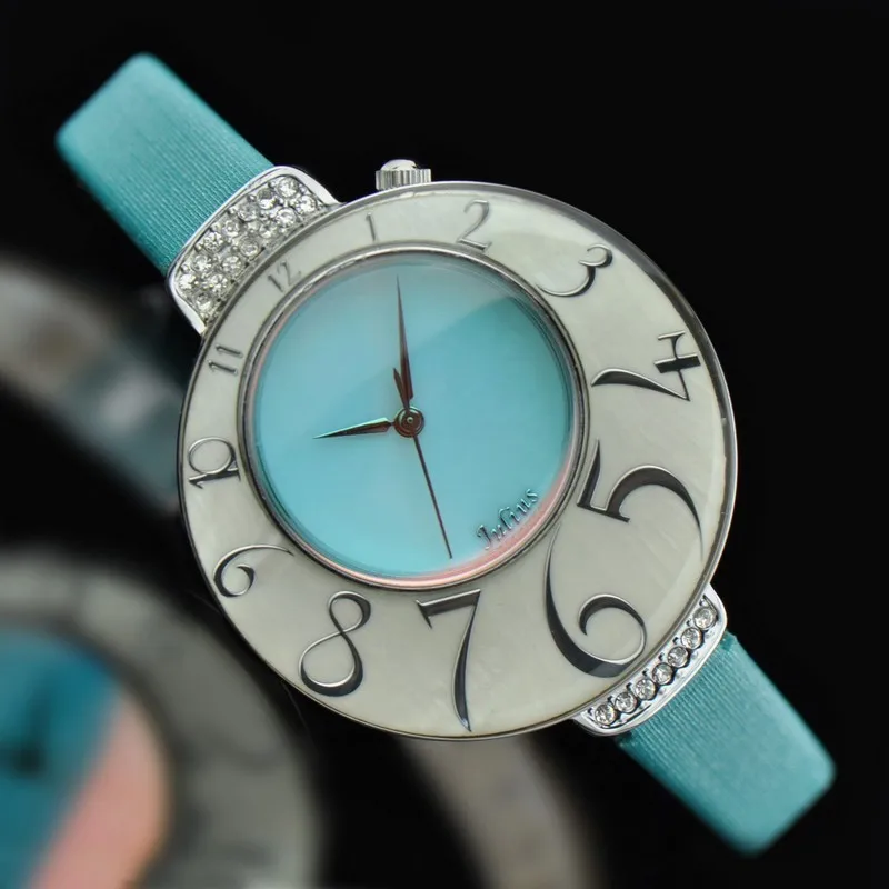 Lady Woman Wrist Watch Quartz Shell Hours Best Fashion Dress Korea Leather Bracelet Band Ice Cream