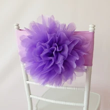 100 шт сиреневый свет фиолетовый фигурка скамейки лента на стул из органзы