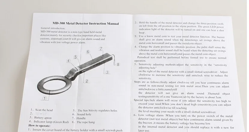 Высокочувствительный Портативный Круглый ручной металлодетектор MD300 безопасности инструмент