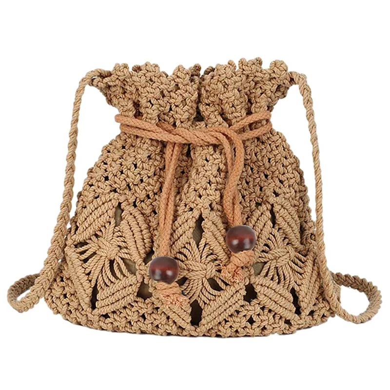 

Women Bucket Woven Straw Shoulder Bag Drawstring Hobo Beach Travel Bag,Crossbody Bag Lady Small Bags