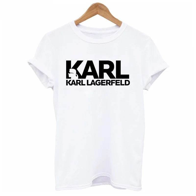

Vogue Style Karl Lagerfeld T Shirt Women White Model Cat T-shirt Harajuku Top Female Couple Clothes Girlfriend Gift Tshirt Femme