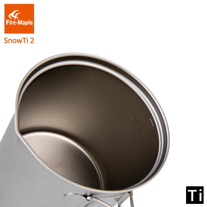Fuego de la cena de Camping al aire libre Chef portátil nieve de titanio 0.9L olla y sartén Ultra-Camping luz ollas conjunto de FMC-ST2