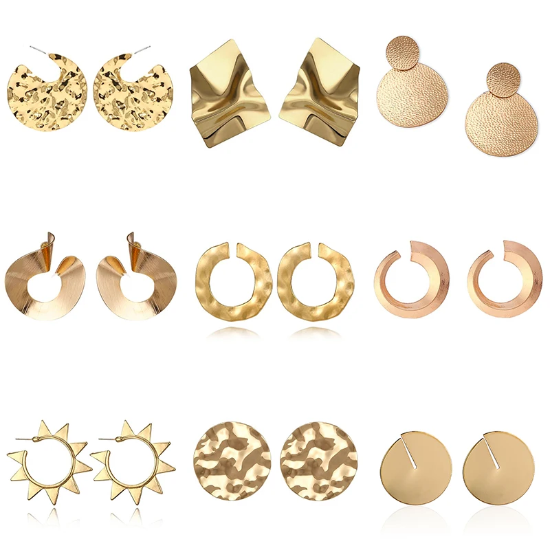 

Metal Dangle Fashion Earrings For Women Geometric Wedding Party Jewelry Vintage Punk Stud Earrings Gifts Bohemian Style Bijoux