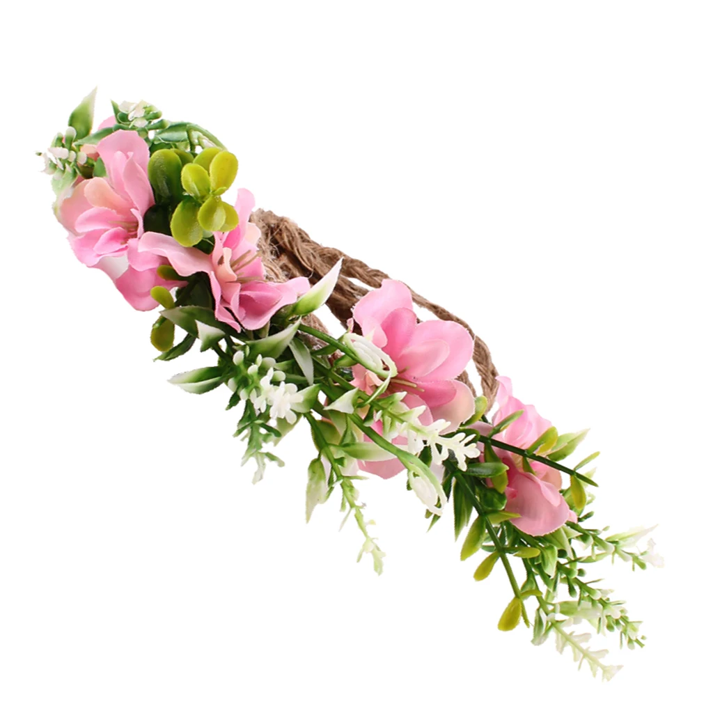 Newborn Infant Baby Girls Toddler Kid Children Flower Garland Headband Headwear for Beach Party Wedding Accessories Photo Prop