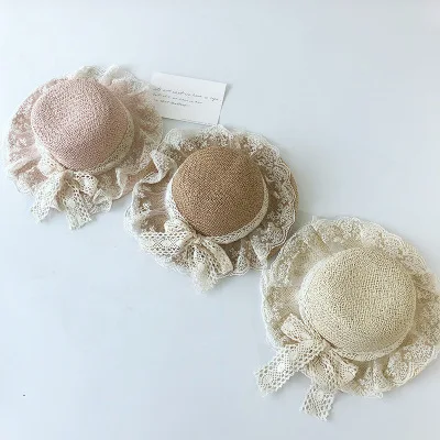 Новая летняя соломенная шляпа в японском стиле Mori Girl Lolita Kawaii с кружевным бантом