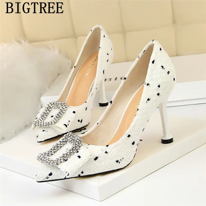 

crystal heels pumps women shoes 2019 bigtree shoes luxury high heels woman shoes high heels sexy zapatos mujer tacon ayakkabi