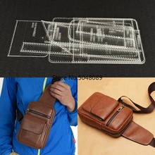 1 комплект Мужская сумка-мессенджер DIY в форме сумочки ручная работа кожаная пластина Узор Акриловый дизайн прочный шаблон 22x14x6 см