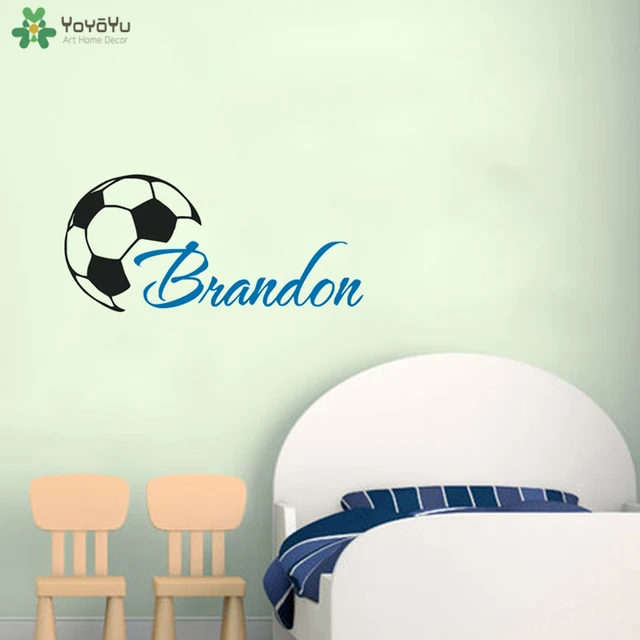 Custom Made Cool Football Boys Name Wall Stickers Vinyl Mural For Boys 