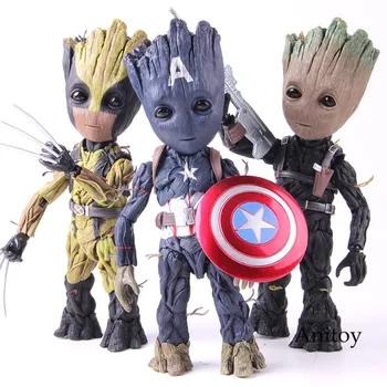

Marvel Comics Super Heros Tree Man Cosplay Captain America Winter Soldier Action Figure PVC Collectible Model Toy