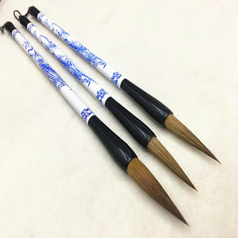 10PCS Chinese Traditional Calligraphy Brush Pen Weasel Hairs Medium