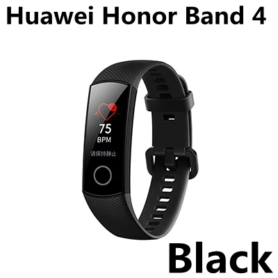 Huawei Honor Band 5 оксиметр фитнес-трекер умный Браслет Сенсорный экран монитор сердечного ритма во время сна Глобальный язык для мужчин и женщин - Цвет: Honor Band 4 Black