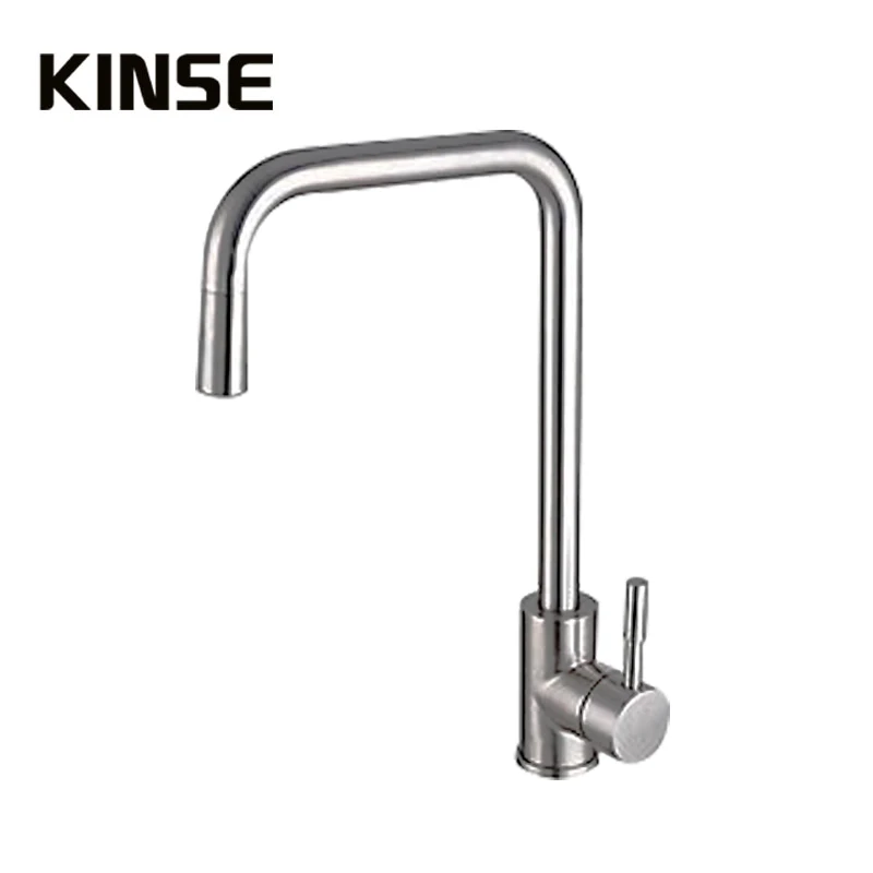 LED Kitchen Faucet Temperature Control Color 304 Stainless Steel Brushed Surface Faucet Hot And Cold Mixed