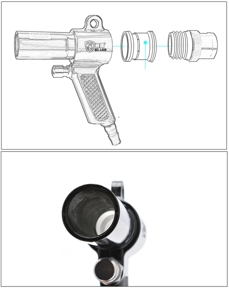 Borntun 2-в-1 пневматический насос для очистки от пыли воздушной вентилятор для удаления присоски, машинка для маникюра, всасывает пистолет инструмент с насадками для пистолет для удаления пыли удаления сосать