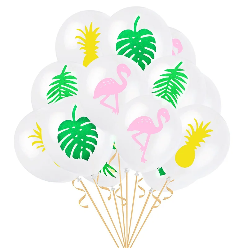 

10pcs 12inch Pineapple Leaves Flamingo Latex Balloons Hawaii Tropical Summer Party Luau Wedding Birthday Decoration Supplies