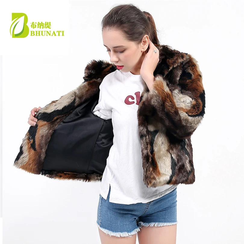 Women Elegant Fur Coats Colorful Faux Fur Coat Multicolor Long Sleeve Stand Collar Casual Short Woman Winter Fur Coats