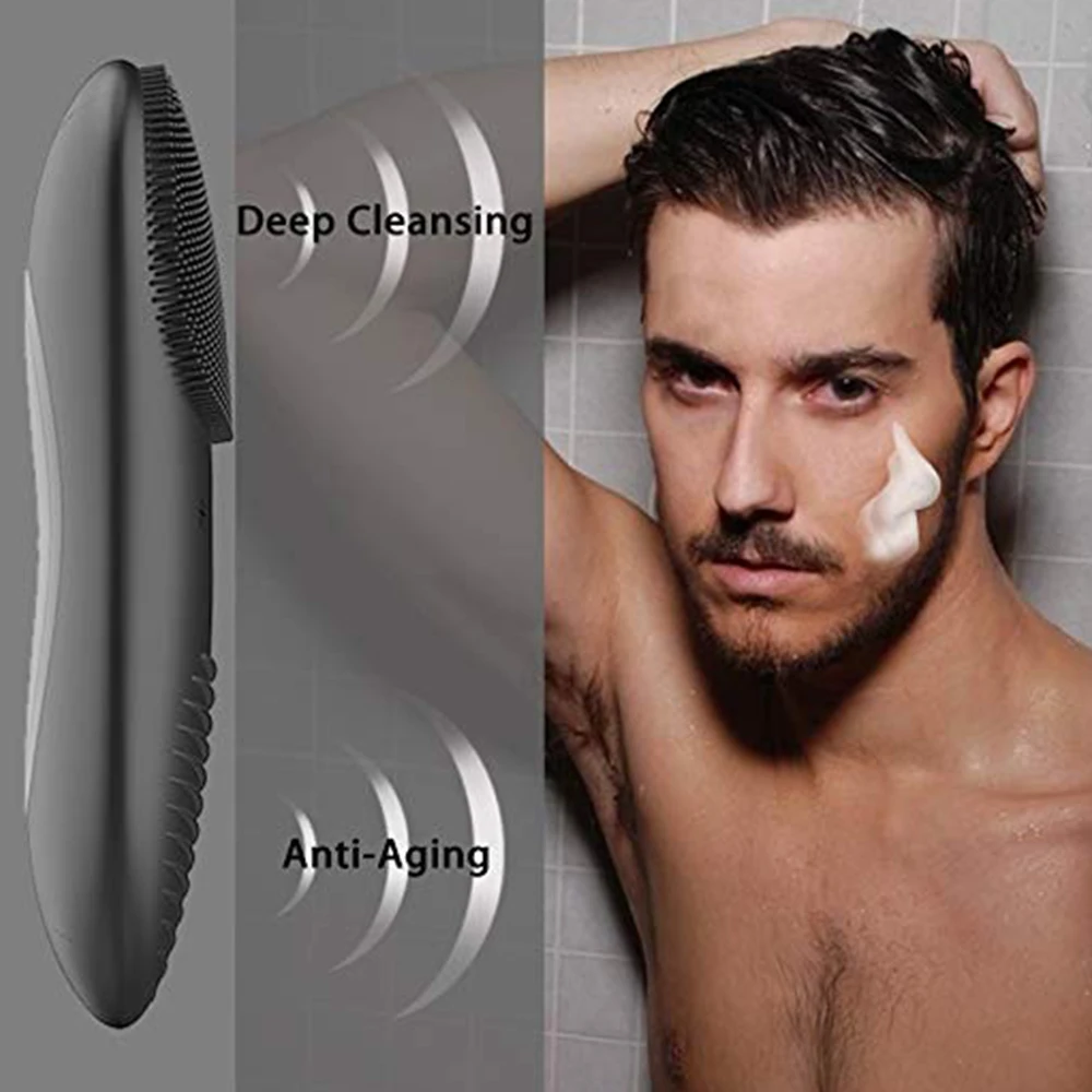 Carregador sem Fio de Silicone Escova de Limpeza Velocidades para Limpeza Profunda dos Poros Facial Sônica Rosto Escova Cravo Remover Massagem 12 16 Beleza e saúde