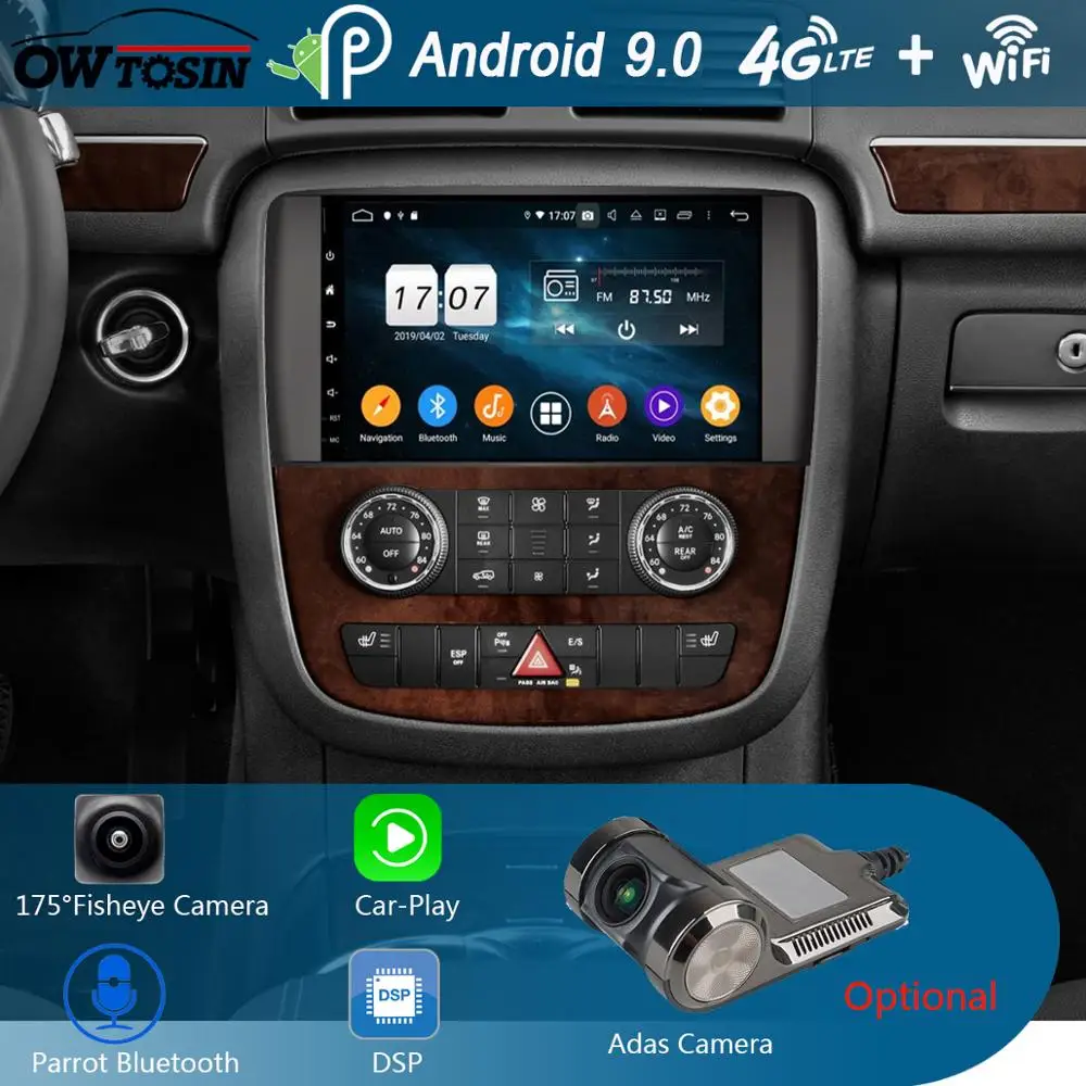 Автомобильный радиоприемник IPS 9 &quot8 Core Android 9.0 4G RAM + 64G Rom GPS навигация для Mercedes Benz R