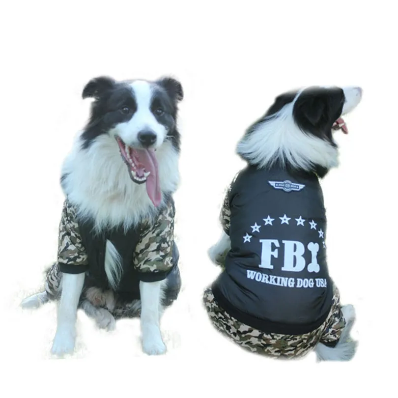 

Jacket dog winter samoyed Black Camouflage Splicing four-legged large dog clothes disfraz perro grande overalls for dogs winter