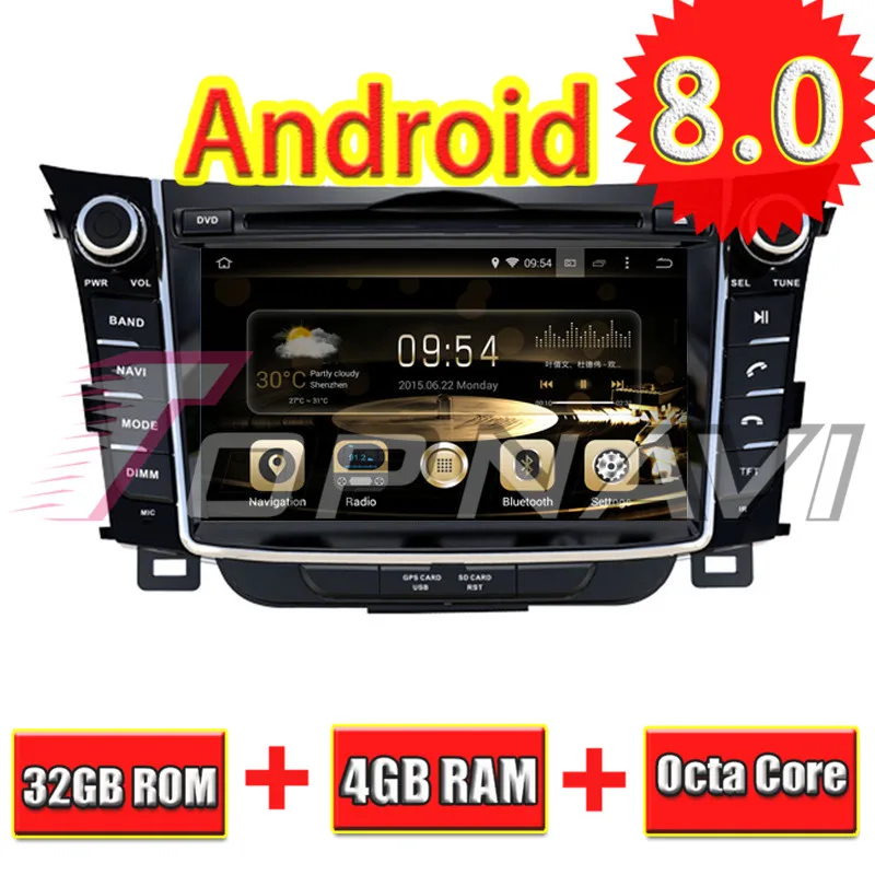 Автомобильный GPS-навигатор Topnavi 7 дюймов Восьмиядерный процессор Android 8 0 для Hyundai i30