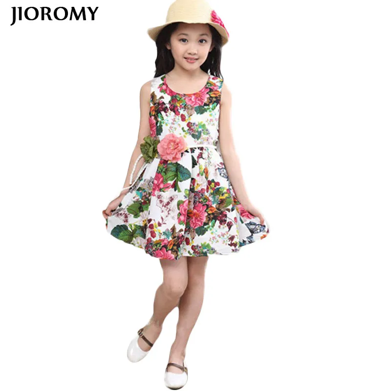 

Kids Clothing Summer Dresses for Girls Summer Style Girl Dress Floral Print Cotton Birthday Party Sundress Baby Children Clothes