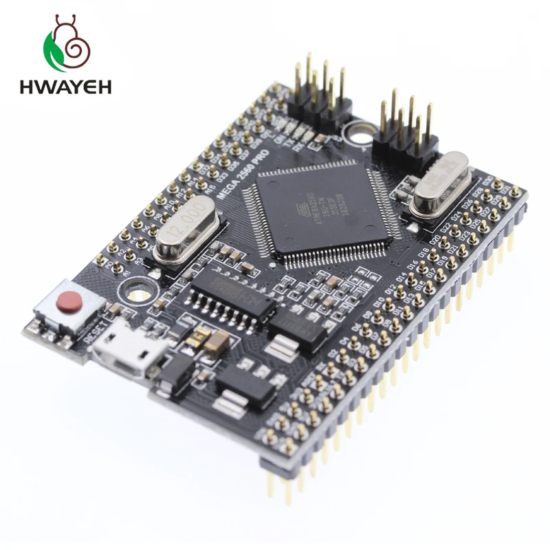 HWAYEH Mega 2560 PRO MINI 5V(встраивание) CH340G ATmega2560-16AU с наконечниками, совместимыми с arduino Mega 2560