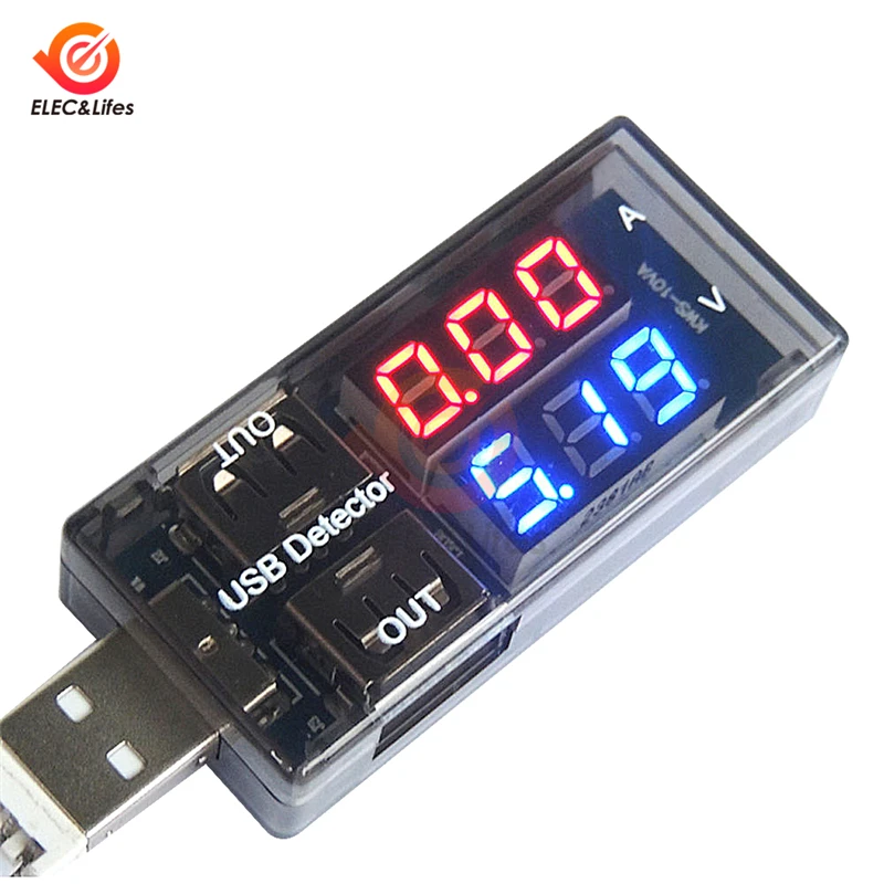 

USB Voltmeter Ammeter Charger Doctor Detector Mobile Power Current Voltage meter Tester Double Row LCD Display Digital voltmeter