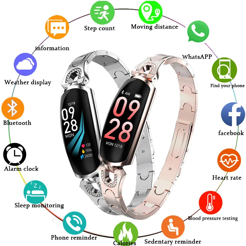 

BENYAR AK16 2019 New Smart Watch Women IP67 Waterproof Heart Rate Monitor For Android IOS Phone Fitness Bracelet Smartwatch+box