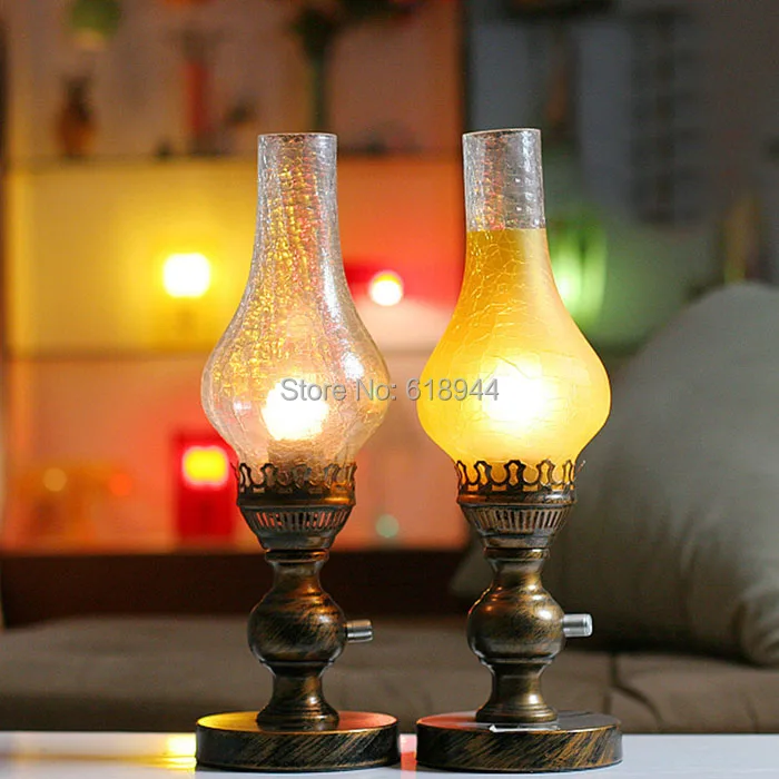 

New Europe vintage style wedding celebration table lamp countryside kerosene dimming lamp creative decoration bedroom lamp