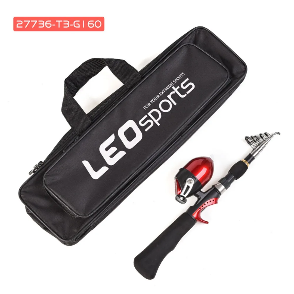 الغزل قصبة الصيد مع الصيد بكرة حقيبة 1.6 متر الأحمر المحمولة السفر الكربون الصيد قضيب كومبو قصبة صيد خشبية معالجة مجموعة دي pesca