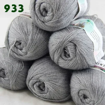 

Lot of 6 Skeins Fine Lace Soft Wool Acrylic Cashmere Yarn Knitting Gray 933