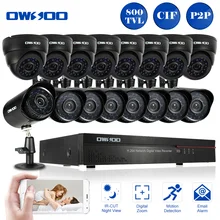 Owsoo 16CH видеорегистратор Full cif 800TVL Открытый камеры системы безопасности HDMI P2P 8* Закрытый ИК-камеры+ 8* водонепроницаемый пуля камеры видеонаблюдения комплект