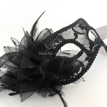 

100pcs/lot EMS Scottish Women Lace Hollow Mask Side Calla Lily Flower Halloween Venice Dance party Masks Free Shipping