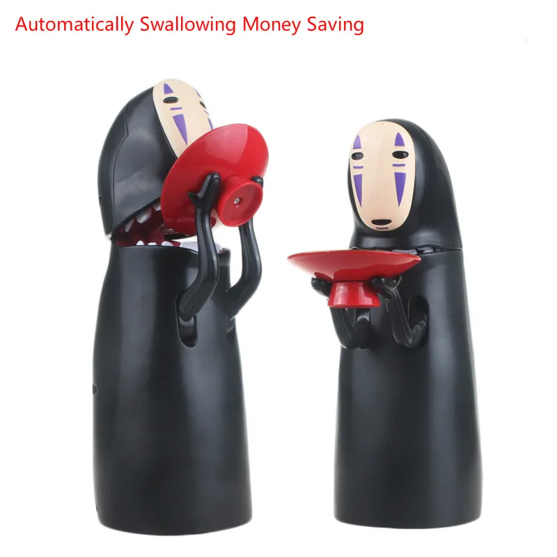 

Anime Creative No Face Man Piggy Bank Electric Japanese Faceless Collection Model Doll Automatically Swallowing Money Saving Toy
