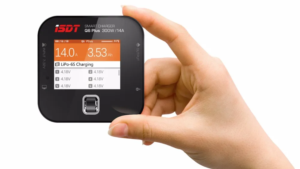 ISDT Q6 Plus 300W 14A MINI Pocket Lipo Balance Charger Discharger For Outfield Outdoor Battery Charging RC FPV Racing Quad B6 ISDT Q6 Plus 300W 14A MINI Pocket Lipo Balance Charger Discharger For Outfield Outdoor Battery Charging RC FPV Racing Quad B6